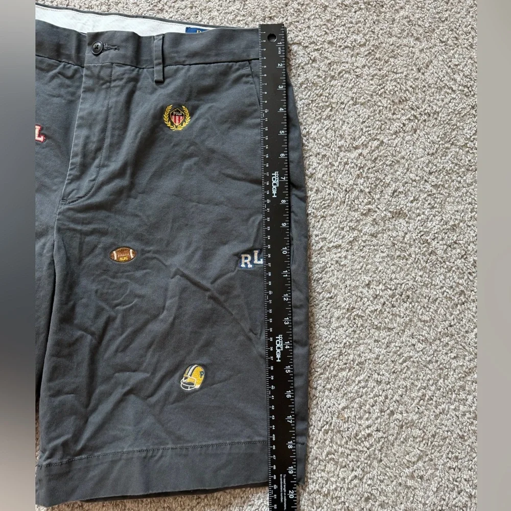 Polo Ralph Lauren Embroidered Shorts Size 33 Classic Fit Gray - Picture 12 of 15